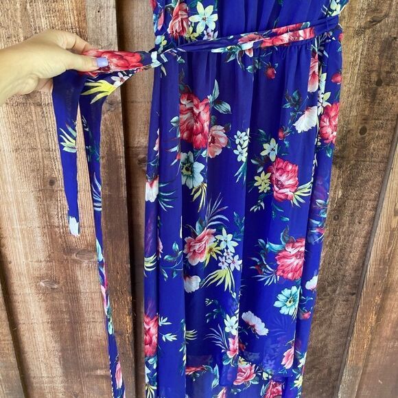 Apt. 9 V-neck Sleeveless Floral Hi-low Self-tie Midi/maxi  Dress - Picture 3 of 5